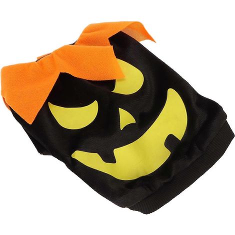 T-shirt d'Halloween pour chien, motif citrouille et fantômes mignons, doux et élastique, pour chiens et chats de petite et moyenne taille. (1/2)