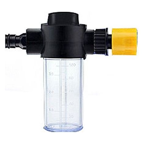 Sprühflasche aus Kunststoffschaum, Hochdruckdüse mit 3 Modi für Autowäsche, Tierbad, Gartenarbeit, 100 ml Schlauchanschlusswerkzeug (gelb) (1/5)