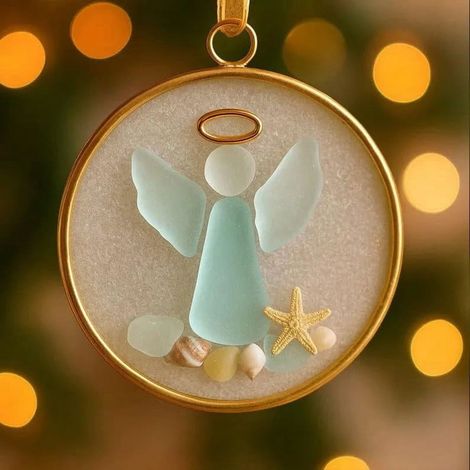 Ornement Commémoratif En Verre De Mer - Ornement De Noël En Verre Transparent Pour Rappel - Pour Arbre De Noël Miroir Ou Fenêtre - 1 Pièce (1/5)