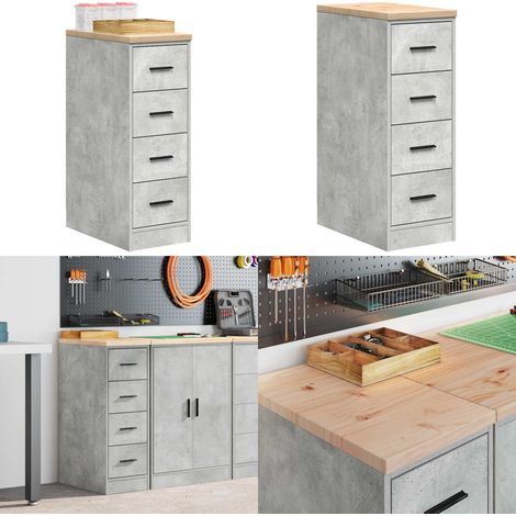 vidaXL Armoire de rangement de garage gris béton 30x51x85 cm bois pin (1/5)