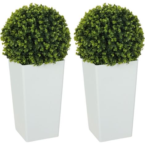 Set de 2 bolas de eucalipto artificial de 65 cm en plástico verde con protección UV (1/5)