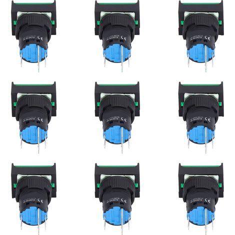 Kit de 25 boutons-poussoirs 16mm à voyant vert 24V, avec fonction verrouillage automatique et temporaire