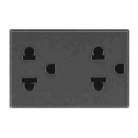 BTIHS4185 Presa duplex 2P+T 16A 127/250Vac standard euroamericano