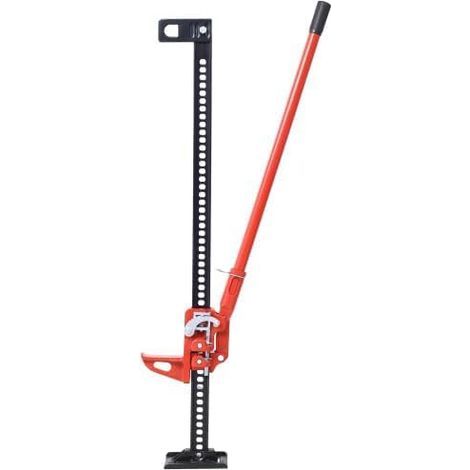 Cric tout terrain renforcé 3T 50,8 cm hauteur levage 13-33 cm mécanisme à cliquet pied plastique pour tracteur SUV camion rouge