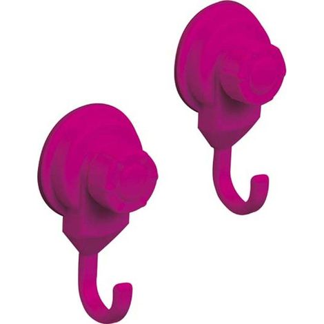 Set aus 2 promo-haken pp auf saugnäpfen - fuchsia - Tendance