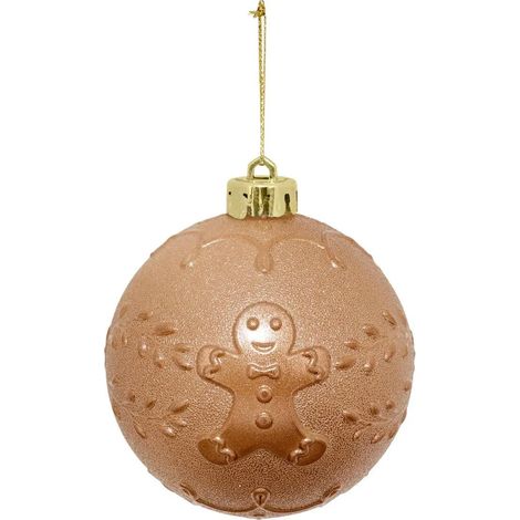 Boule de Noël "Pain d'Épice" 8cm Marron (1/2)