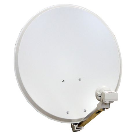 kit parabole grise en acier 80cm + convertisseur lnb universel