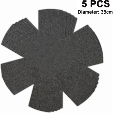 5 protège-poêles empilables 38 cm, feutre polyester anti-rayures, pour vaisselle, casseroles et assiettes (1/5)