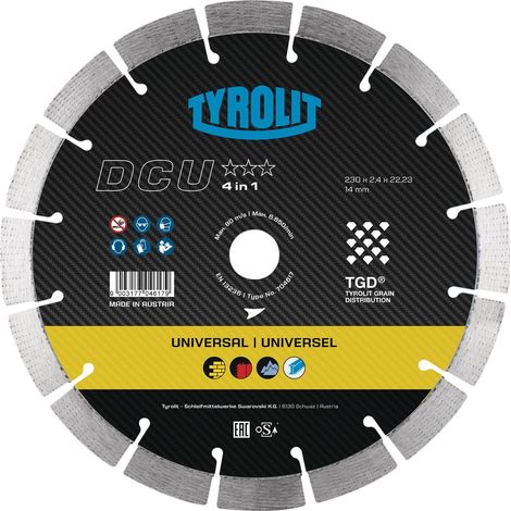 Diamanttrennscheibe Premium DCU D.230mm Bohr.22,23mm TGD® Technologie 14mm (1/2)
