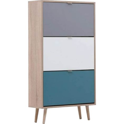 Shoe Cabinet 42 Sonoma Oak and Tricolour Finori