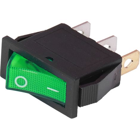Interrupteur à bascule 3 broches 100 pièces, ABS, 2 positions, marche/arrêt, 125/250V, kit pour machine, vert (1/5)