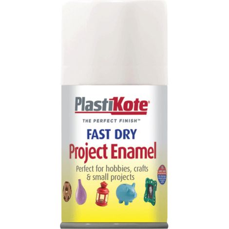 PlastiKote 440.0001020.046 Fast Dry Gloss White Enamel Aerosol Spray - 100ml (1/2)