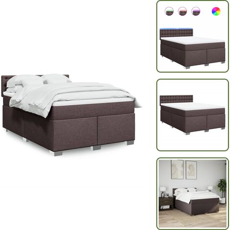 Sommier à lattes de lit avec matelas Marron foncé 160x200 cm - Sommier À Lattes De Lit - Sommiers À Lattes De Lit - Lit - Meuble De Chambre À Coucher (1/5)