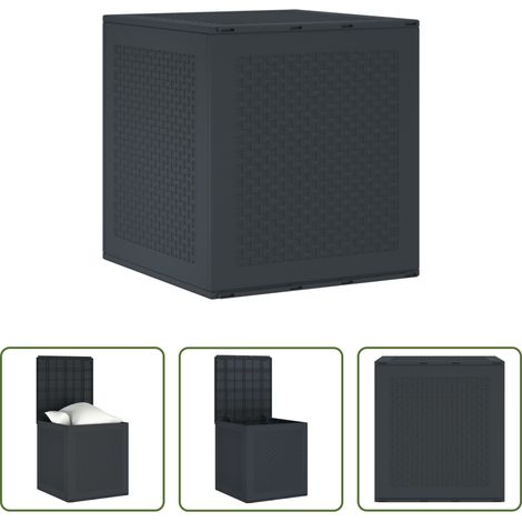 Außenlagerbox - Aufbewahrungsbox Anthrazit 55 x 53 x 57 cm Polypropylen (1/5)