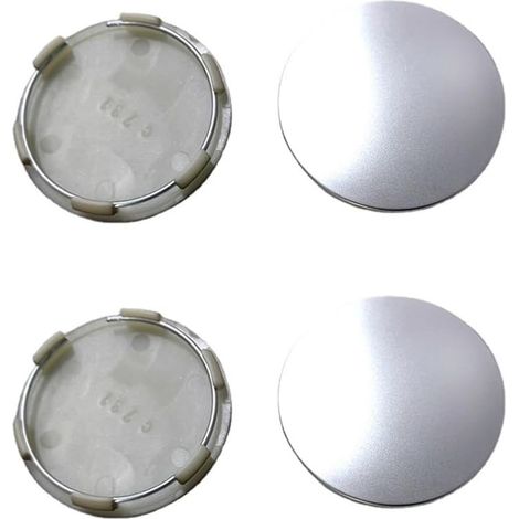 4 Pièces Auto Cache Moyeux, Enjoliveurs De Roue ABS, Enjoliveur Centre Roue pour Pneu Voiture, Enjoliveurs pour Jantes, Moyeux Et Centres Roues Décoration(Argent perlé Mat) (1/5)