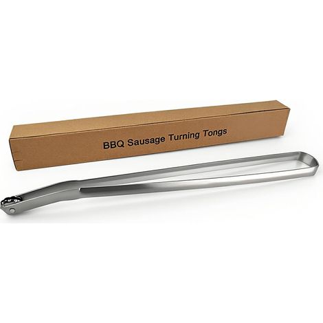 Pince à Barbecue avec molette Longue pour saucisses - Viande - BBQ Sausage Turning Tongs for Cooking - Pince rotative à Saucisse - Pince à Griller en métal - Pince de Cuisine en Acier (1/5)