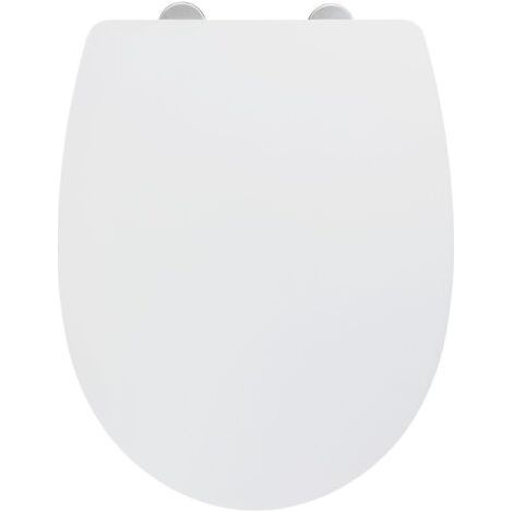 Abattant WC avec frein de chute – Fixation inox – Thermoplastique robuste – 36,5x45 cm – Système Easy-Close silencieux (1/5)