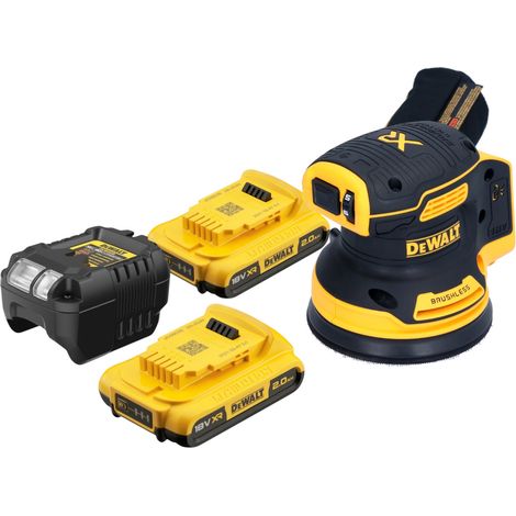 Levigatrice rotorbitale a batteria DeWalt DCW 210 D2 18 V 125 mm brushless + 2x batteria ricaricabile 2,0 Ah + caricabatterie