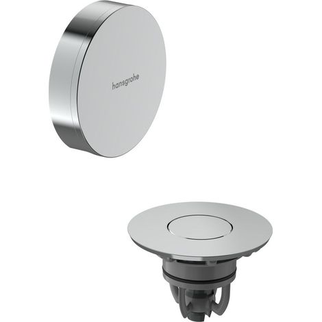 Hansgrohe Flexaplus Fertigset Ablauf-, Überlaufgarnitur, Rahmen Chrom, Deckel Chrom (1/2)