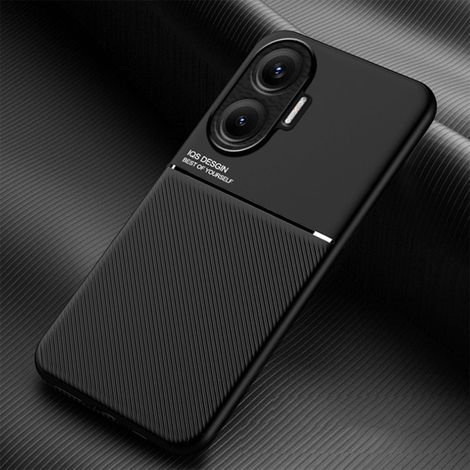Coque pour Xiaomi Poco F7 5G, Grâce Exquis Mode Texture Doux Étui, Premium Très Mince Antichoc Antidérapante TPU + PU Bumper Silicone Housse. Noir (1/5)