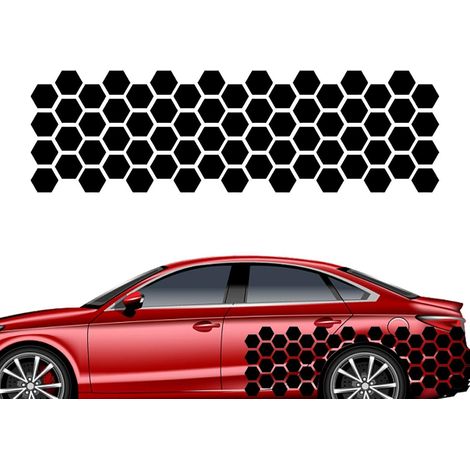 Autocollant nid d'abeille pour voitures, autocollant latéral, autocollant de carrosserie, autocollant nid d'abeille, 70,86 x 21,65 pouces, autocollant imperméable pour voitures, camions, automobiles (1/5)