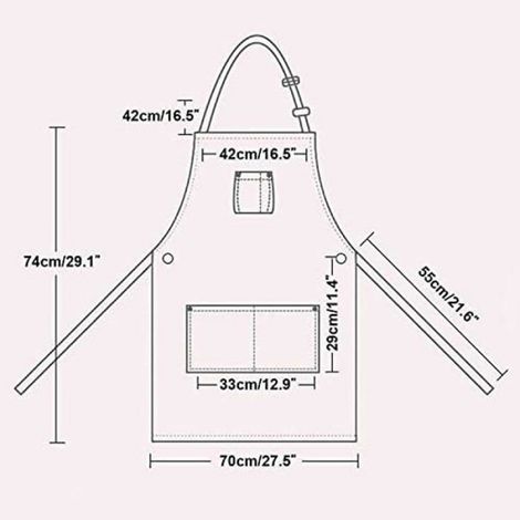 Tablier - Jean - 65 x 80 cm - Unisexe - Cuisine Barbecue Pâtisserie - 3 Poches - 1 Pièce (1/3)