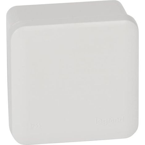 LEGRAND 092011 Quadratische Plexusdose ohne Konen IP55/IK07 80x80x45mm ohne Einführungen mit blickdichtem Schnappdeckel aus Th