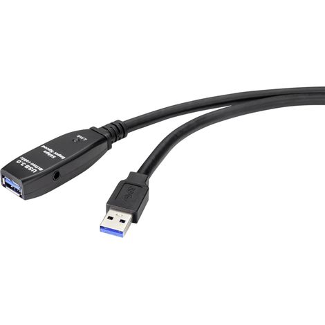 Renkforce Câble USB USB 3.2 Gen1 (USB 3.0) USB-A mâle, USB-A femelle 20.00 m noir actif avec amplification du signal RF-4598350 A009432 (1/3)