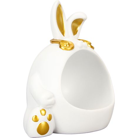 Coffret de rangement Lapin Blanc Résine Sculpture Décorative Boîte à bijoux pour Bureau Salon Chambre (1/5)