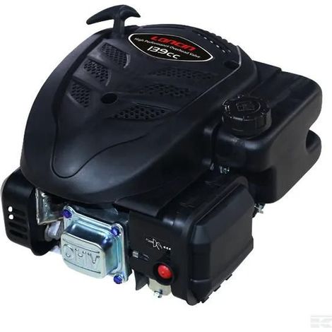 Loncin – Moteur thermique tondeuse 139cc – Puissance 3,21 cv à 3600 tr/min – Démarreur manuel – Vilebrequin 22,2x80 mm – Réservoir essence 0,9L