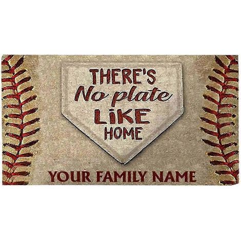 Tapis de porte d'entrée extérieur épais et antidérapant à motif baseball - Tapis de porte résistant au design amusant pour la décoration intérieure (1/5)