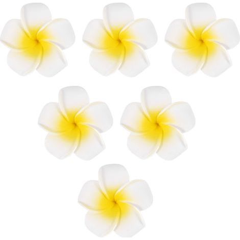 100 fleurs artificielles en mousse blanche de frangipanier hawaïen (1/5)