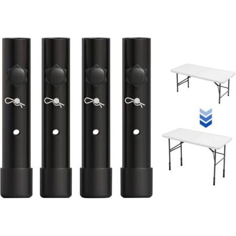 Lot De 4 Rallonges De Pieds De Table Pour Tables Pliantes Pour Pieds Pliés Et Droits, Rehausseurs De Pieds De Table Pliables Réglables, Pour Une Hauteur De (19,8 Cm) (1/4)