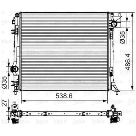 Radiateur, refroidissement du moteur VALEO 701641 RENAULT 214101263R