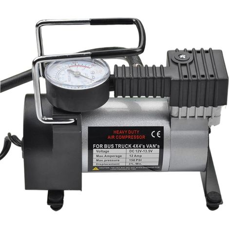 Compresseur d'air électrique portable 12 V CC avec manomètre et long câble d'alimentation pour pneus de voiture, moto, vélo, ballon de basket et plus encore. (1/5)