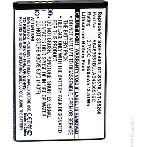 NX - Batterie téléphone, smartphone, GSM pour Samsung 3.7V 950mAh - AB463651BCAB463651B (1/4)