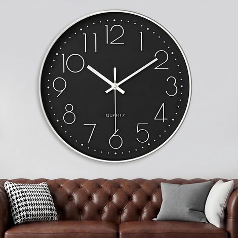 Horloge Murale Silencieuse, 20 cm Pendules Murales Décorative Ronde, Murale Facile à Lire, Horloge Murale à Quartz pour Maison, Cuisine, Bureau (1/5)