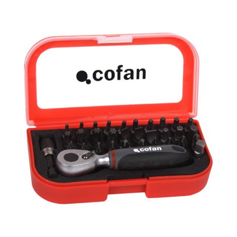 Set mini carraca 1/4 con puntas de 33 piezas 14009021