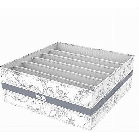 Cleafe - Organizer Per Armadio 6 Scomparti Scatola Salvaspazio 32x32x12 Cm Fantasia 87329 - (1/5)