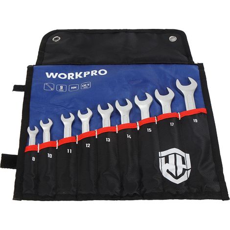 Workpro Set di chiavi combinate cromate 9 pezzi (1/4)
