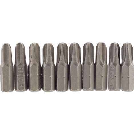 Draper 64087 Cross Slot Insert Bit, 1/4"" Hex, 25mm Long, No.3 (Pack of 10) (1/5)