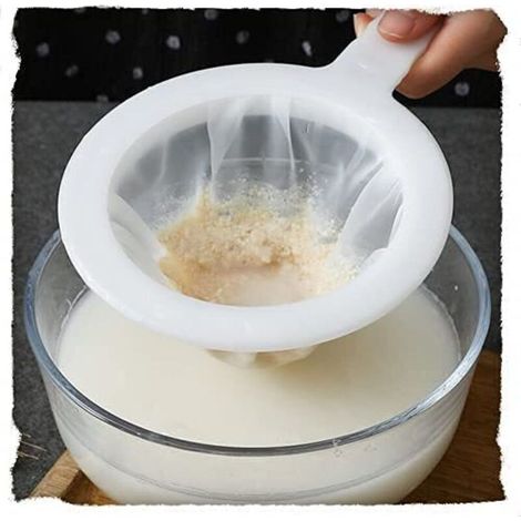 Colador de cocina de malla fina de 100 mesh con asa, colador para filtrar zumos, leche, café y líquidos, utensilio de cocina práctico (1/4)