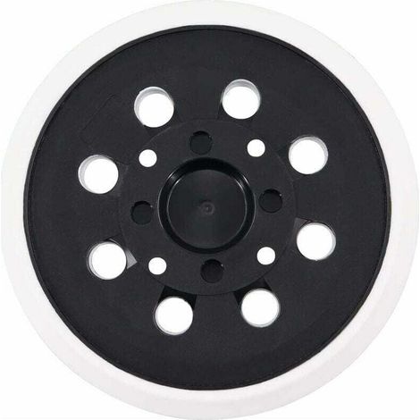 Plateau ponçage 125mm velcro 8 trous - Compatible Bosch PEX 300/400 AE - Blanc - Adhérence optimale (1/4)