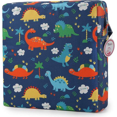 Coussin Rehausseur Chaise Enfant Dinosaure avec Boucle de Fixation Ajustable Portable pour Repas Voyage (1/5)