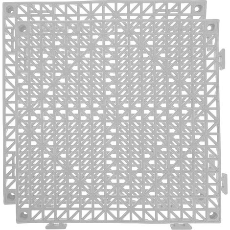 2 Pieces PVC Non-Slip Plate Modular Openwork Quick Drainage Bathroom Garage Hollow Frame Clip Flexible (1/5)