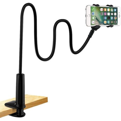 (4-6,5") Support Telephone Lit, Support Téléphone avec Col de Cygne Flexible Long Bras Rotation 360° Réglable pour iPhone 13/ 13Pro,12/12 Pro Max, 11 Pro XS Max X 8 7 Samsung Huawei