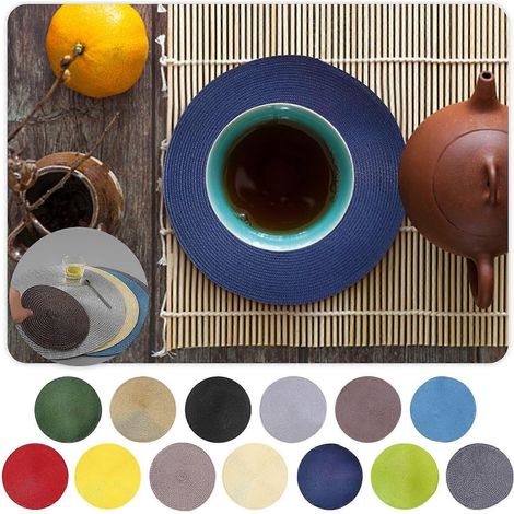 Set de table tissé en polypropylène (PP) - Offre spéciale Pâques - Tapis de table ménager résistant à l'huile - Isolation thermique - Idée cadeau d'anniversaire ou de fête des mères