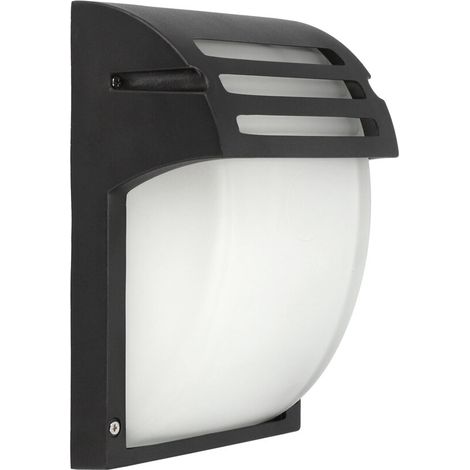 Edo Solutions – Applique extérieure ZOFIN S E27 IP44 noir aluminium – Diffuseur en verre – Montage en saillie – Résistante aux intempéries (1/5)