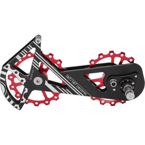 Galet guide-chaîne MEROCA 8700RD 16T pour dérailleur arrière de vélo, en alliage d'aluminium durable, couleur rouge AQWHBYV (1/4)