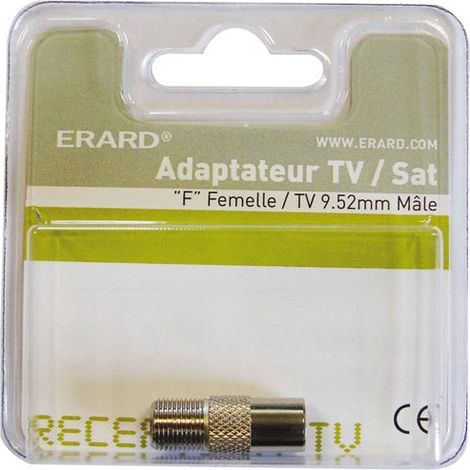 6 ""adaptateur """"f"""" Femelle / Tv 9,52mm Mâle - Erard (1/3)